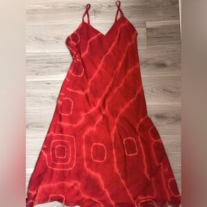 Vintage Red Tie-Dye Dress